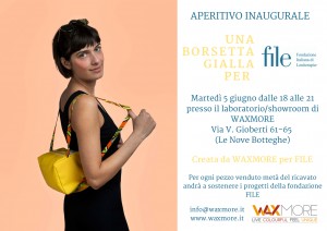 invito borsetta gialla per file