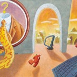 A. Orfeo, acrilico e olio su tela, cm 80 x 120