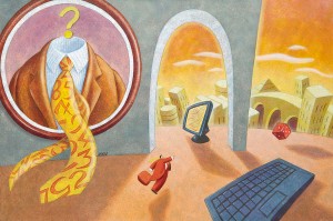 A. Orfeo, acrilico e olio su tela, cm 80 x 120