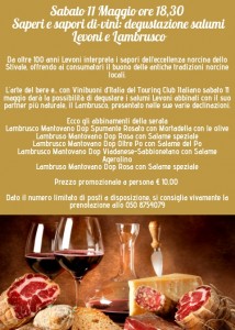 Sabato 11 Maggio Saperi e sapori di-vini degustazione salumi Levoni e Lambrusco