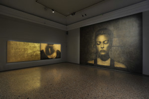 Veduta della mostra Omar Galliani. Diacronica. Il tempo sospeso, Palazzo Reale, Milano, 2023, Ph. Luca Trascinelli (1)